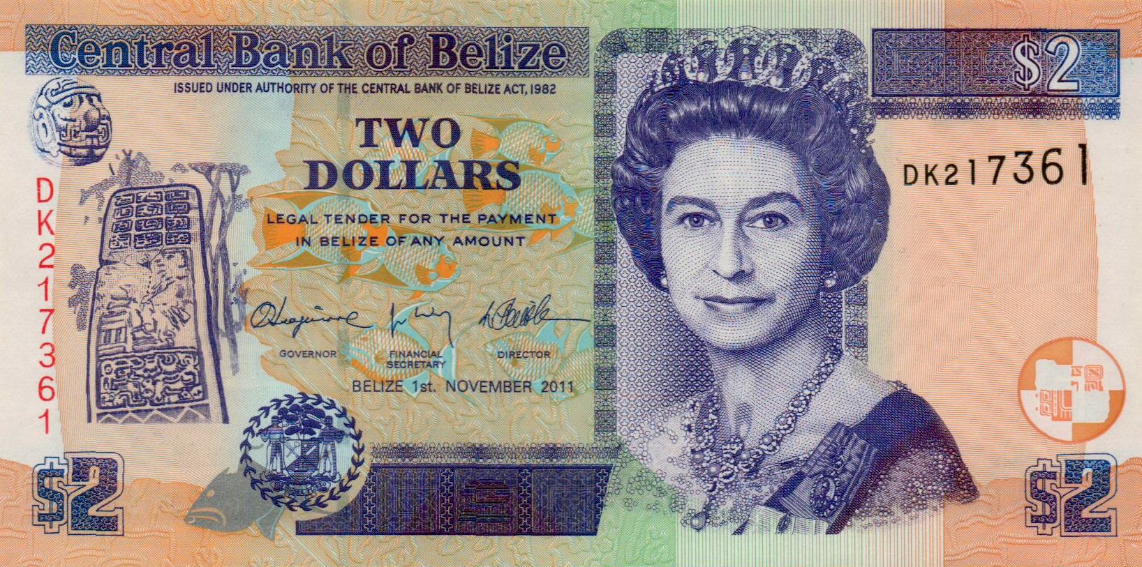 Belize 2 2011 UNC P-66/d